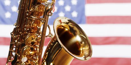 Saxophone & American Flag