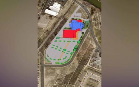A site plan illustrates the proposed 20,000-square-foot exhibit hall, additional meeting rooms, and expanded parkingfor the McNease Convention Center in San Angelo. The City Council approved a resolution to fund the project through a 2% Hotel Occupancy Tax increase, which will be decided by voters in November 2025.