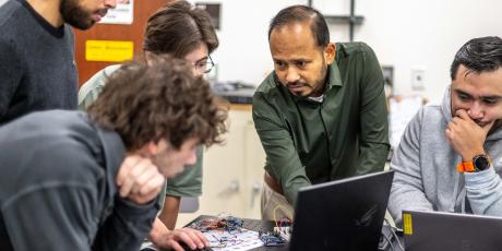 Dr. Mohammad Shafinul Haque working with ASU mechanical engineering students