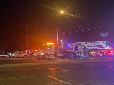 A late-night crash on Saturday led to an emergency response at the intersection of South Bryant Boulevard and West Avenue M.