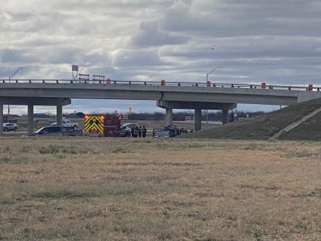 Pickup Slams into Highway Bridge Pillar