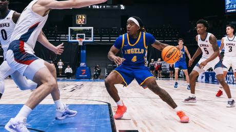 The Angelo State University men's basketball team fell in the Lone Star Conference Tournament quarterfinals to top-seeded Dallas Baptist 85-63 on Friday evening inside the Comerica Center in Frisco.