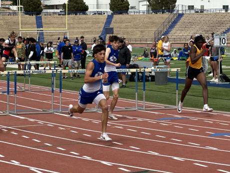 Lake View's Christian Esparza took second place Thursday in the 110 hurdles at the District 5-4A Track and Field Meet at San Angelo Stadium.