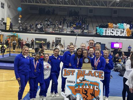 The San Angelo Central High School girls gymnastics team claimed its seventh consecutive state title and 15th overall Saturday in Odessa.