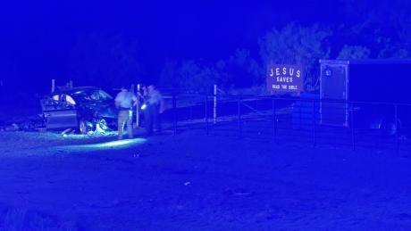 ‘Jesus Saves’ Sign Marks Scene of Crash on US 87 in Carlsbad