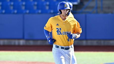 The No. 1-ranked Angelo State baseball team completed a sweep of West Texas A&M on Sunday with five home runs by five different players, including one by Justin Harris.
