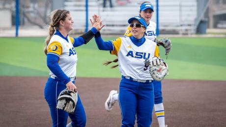 The No. 7-ranked Angelo State softball team returned home after a long road trip to sweep Lubbock Christian on Sunday.
