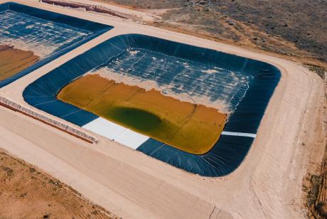 The Texas Railroad Commission approved the construction of produced water ponds to treat and recycle produced water from fracking, next to the Circle 6 Baptist Camp in the Permian Basin. Credit: Julian Mancha for The Texas Tribune/Inside Climate News
