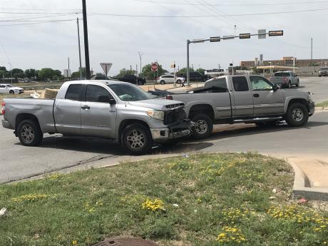 Two trucks collided at the entrance of an Allsup’s parking lot Thursday afternoon in San Angelo, backing up traffic in the area.