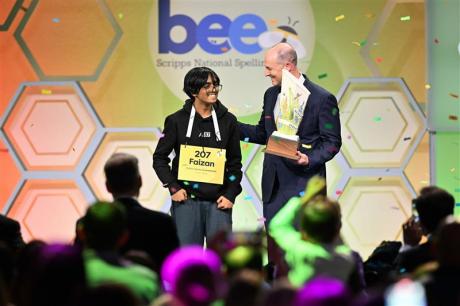 Faizan Zaki, a 13-year-old boy from Texas, claimed the Scripps National Spelling Bee title Thursday evening.