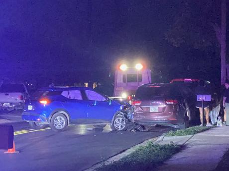 SAN ANGELO, TX — Police and fire responded to what appeared to be a rear-end collision into a parked vehicle on the eastbound access road — Freeland Bvd — to the Houston Harte near Howard St.