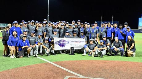 The Angelo State baseball team overcame a five-run deficit Saturday evening to storm back for a 12-9 win over St. Edward’s in the Lone Star Conference Tournament final.