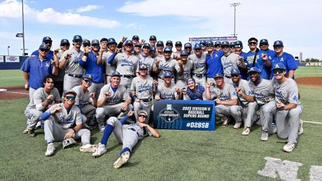The Angelo State baseball team held on in a tense ninth inning to beat St. Edward's and advance to the Super Regional round.