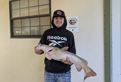 A local young fisherman, Victor Garcia, recently submitted a record-breaking catch from Twin Buttes Reservoir to the Texas Parks and Wildlife Department.