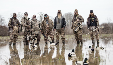 Phil Robertson (5th from Left) with Duck Commander Crew