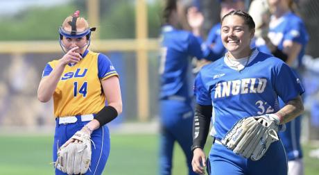 Angelo State's Cheyenne Floyd and Tatiana Trotter