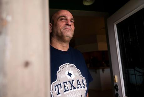 Wesley Barnes, 55, at his home in Onalaska, Texas on Sunday, June 15, 2025. Barnes, a Gulf War veteran who has long struggled with pain, tried legal opiates and illegal THC over the years before finding affordable and effective relief in legal hemp flower beginning in 2018