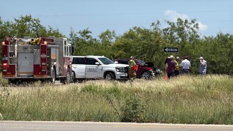 A two-vehicle crash on U.S. Highway 87 between San Angelo and Grape Creek on Monday afternoon shut down both lanes of northbound traffic.