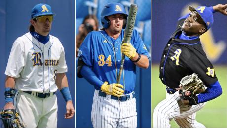Angelo State Rams' Jacob Guerrero, Ethan Flodstrom and Nick Wilson