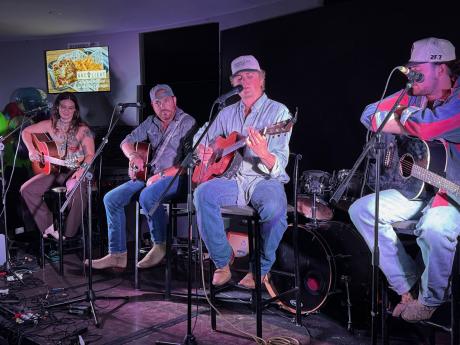 Headliners (L-R) Kat Hasty, Rich O'Toole, Cooper Hamilton (singing), and Sterling Elza. 