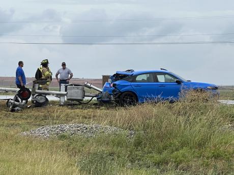 A crash near the intersection of US Highway 277 and Old Ballinger Highway on Thursday took out a train crossing signal.