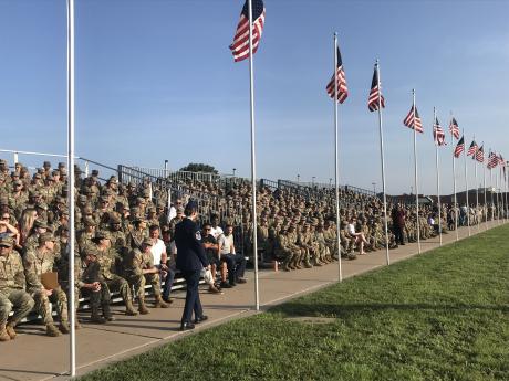 Hundreds of airmen were in attendance for the change of command ceremony at Goodfellow Air Force Base on Thursday, July 17, 2025.