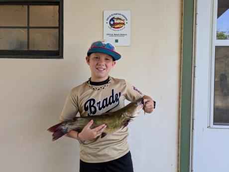 Cooper Owens reeled in a record-breaking channel catfish recently from the Concho River in San Angelo.