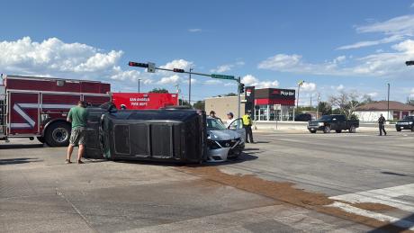 Two people involved in a rollover crash Wednesday afternoon in San Angelo managed to walk away unharmed.