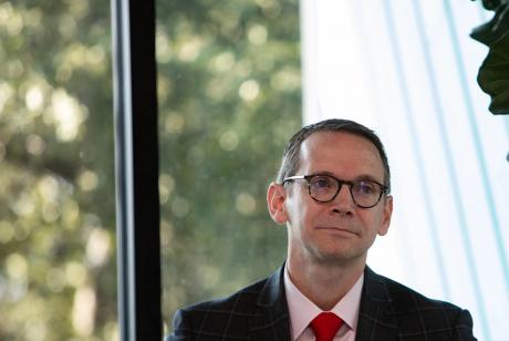 Texas Education Agency Commissioner Mike Morath, seen in Austin on Sept. 9, 2025, said in a statement that he would recommend a state board suspend the licenses of teachers who are disciplined for comments made on the death of Charlie Kirk.