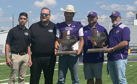 Jim Bass Ford Staff (L), Christian Villarreal (M), Ozona Coaches (R)