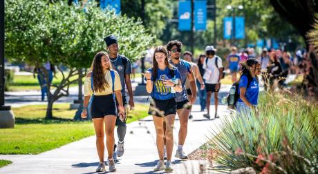 ASU students on the university mall. 