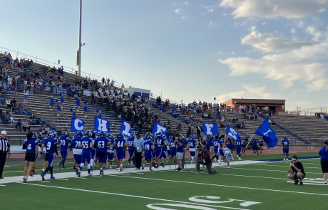 The Lake View Chiefs are in a shootout with Lubbock High at halftime with the score tied 28-28.