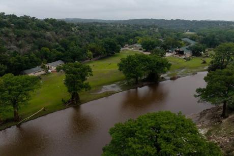 Camp Mystic along the banks of the Guadalupe River in Hunt on July 5, 2025, after deadly flood waters washed through the region.