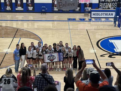 The Water Valley volleyball team will play for the Class 1A state championship after a five-set win over Saint Jo on Saturday.