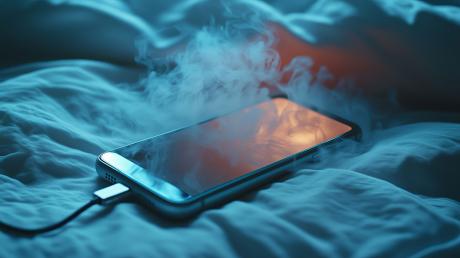 A woman claimed her smartphone bruned her while sleeping with it. This is a representative image with a tad bit hyperbole. 