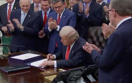 Trump Signing Something