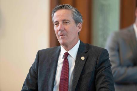 Then-state Sen. Kelly Hancock, R-North Richland Hills, in the Senate chamber on May 2, 2023. Now acting state comptroller, Hancock is seeking to bar some Islamic and Chinese-linked schools from Texas' school voucher program.