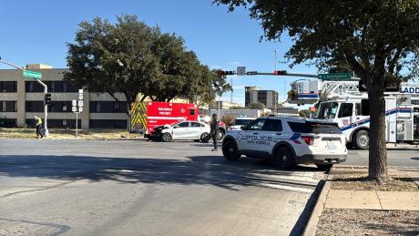 A three-vehicle crash Wednesday morning sent one person to the hospital and reduced traffic to one lane on Koenigheim Street.