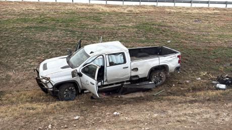 A single-vehicle rollover crash near the San Angelo city limits Monday morning shut down a highway entrance ramp.