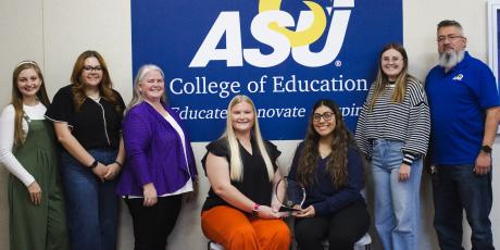 ASU Kappa Delta PI officers with the ACE Award