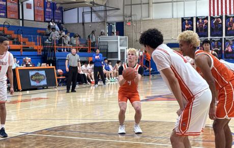 Central Bobcats' Micah Smith shoots a free throw against Canutillo during the 2025 Doug McCutchen Basketball Tournament