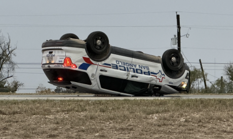 SAPD Cruiser Involved in Rollover Crash