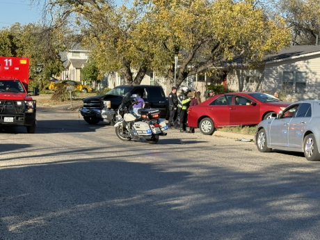 A two-vehicle crash in the Santa Rita neighborhood Tuesday afternoon sent a car sliding into someone’s front yard.
