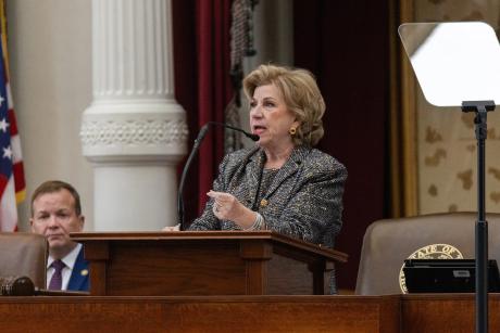Texas Secretary of State Jane Nelson presides over the Texas House during the opening ceremony of the 89th Texas legislative session at the Capitol in Austin on Jan. 14, 2025.