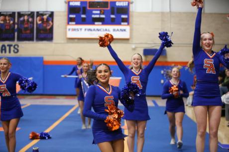 San Angelo Central's cheerleading team performs Jan. 14 at the San Angelo Cheer Showcase.