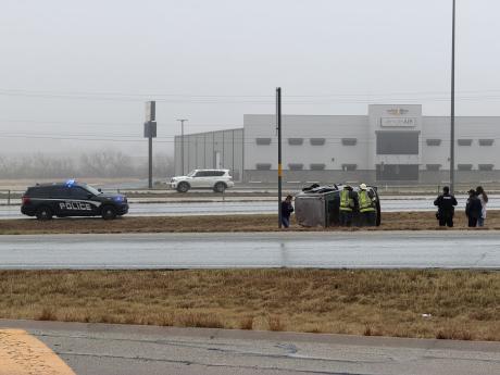 A car rolled over on Loop 306 on Friday morning in a single-vehicle crash.