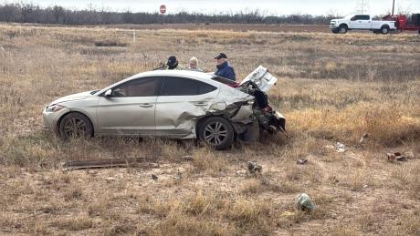The occupants from both vehicles involved in a crash on US Highway 87 south of Grape Creek on Thursday managed to walk away unscathed.