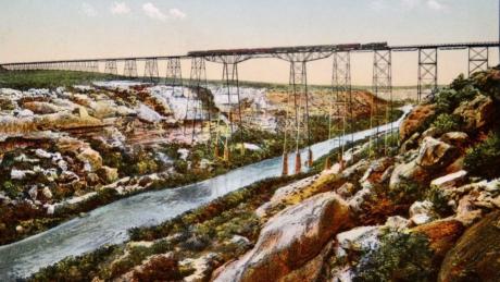 Postcard with image Pecos River Railroad High Bridge Texas just west of Del Rio. The postcard was postmarked Dec. 11, 1912.
