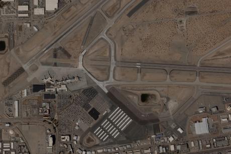 A satellite image of El Paso International Airport, in El Paso, in this handout picture taken on February 6, 2026. The U.S. halted all flights to and from the airport on February 10 for "special security reasons," according to the U.S. Federal Aviation Administration.