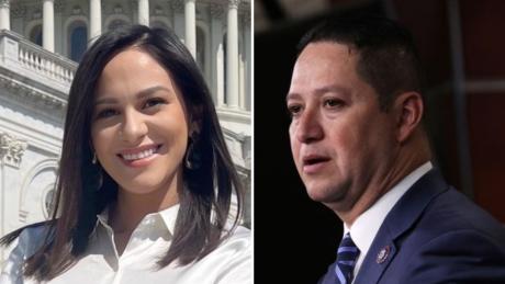 Regina Ann “Regi” Santos-Aviles (left) and U.S. Rep. Tony Gonzales (right).